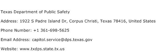 Texas Department of Public Safety Address Contact Number