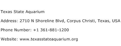 Texas State Aquarium Address Contact Number