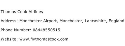 Thomas Cook Airlines Address Contact Number