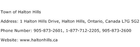 Town of Halton Hills Address Contact Number