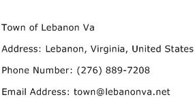 Town of Lebanon Va Address Contact Number