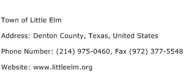 Town of Little Elm Address Contact Number