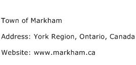 Town of Markham Address Contact Number
