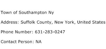 Town of Southampton Ny Address Contact Number