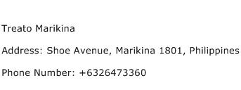 Treato Marikina Address Contact Number