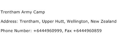 Trentham Army Camp Address Contact Number