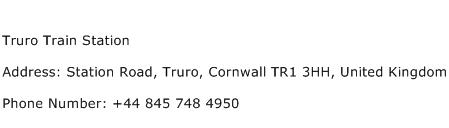Truro Train Station Address Contact Number