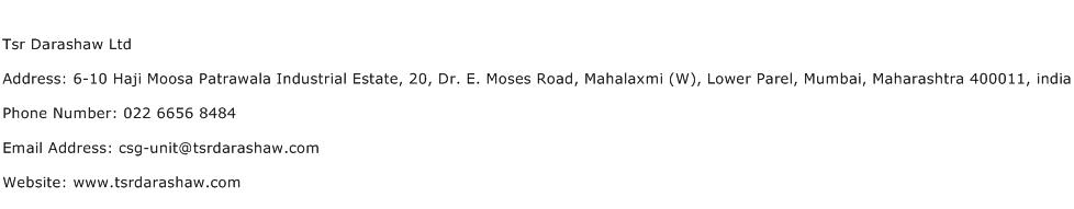 Tsr Darashaw Ltd Address Contact Number