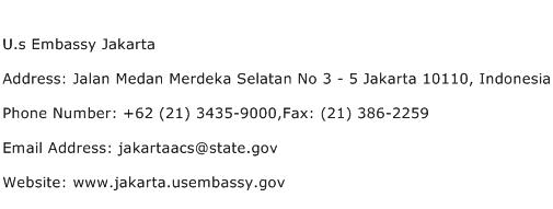 U.s Embassy Jakarta Address Contact Number