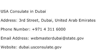 USA Consulate in Dubai Address Contact Number