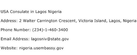USA Consulate in Lagos Nigeria Address Contact Number