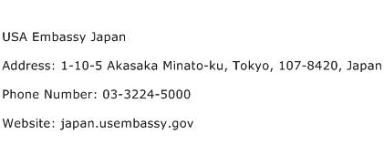 USA Embassy Japan Address Contact Number