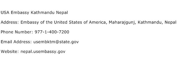 USA Embassy Kathmandu Nepal Address Contact Number