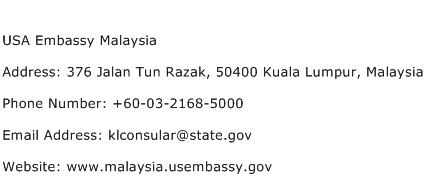 USA Embassy Malaysia Address Contact Number