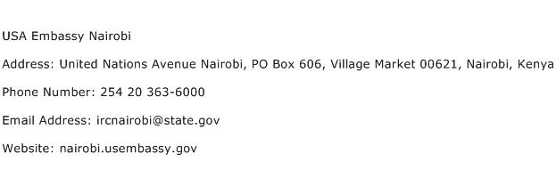 USA Embassy Nairobi Address Contact Number