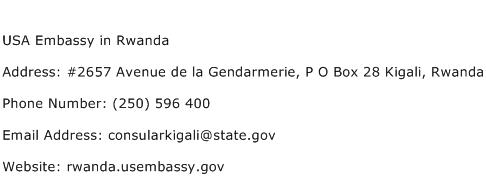 USA Embassy in Rwanda Address Contact Number