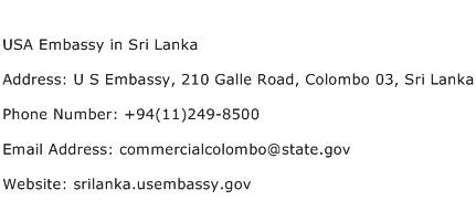USA Embassy in Sri Lanka Address Contact Number