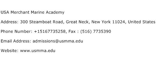 USA Merchant Marine Academy Address Contact Number