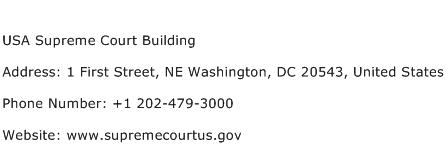 USA Supreme Court Building Address Contact Number