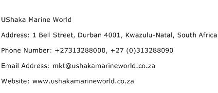 UShaka Marine World Address Contact Number