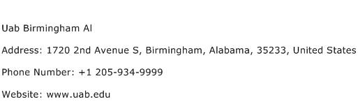 Uab Birmingham Al Address Contact Number
