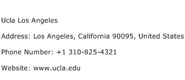 Ucla Los Angeles Address Contact Number