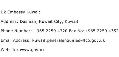 Uk Embassy Kuwait Address Contact Number