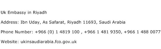 Uk Embassy in Riyadh Address Contact Number