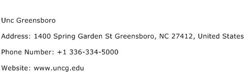 Unc Greensboro Address Contact Number