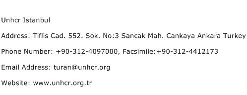 Unhcr Istanbul Address Contact Number