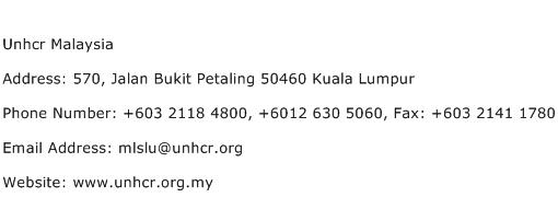 Unhcr Malaysia Address Contact Number