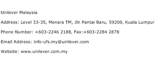 Unilever Malaysia Address Contact Number