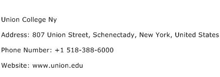 Union College Ny Address Contact Number