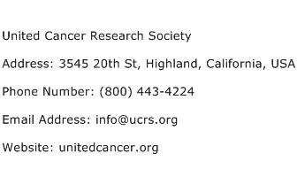 United Cancer Research Society Address Contact Number