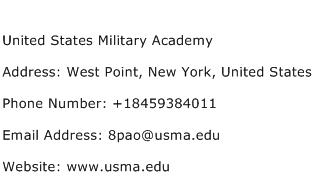United States Military Academy Address Contact Number