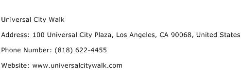 Universal City Walk Address Contact Number
