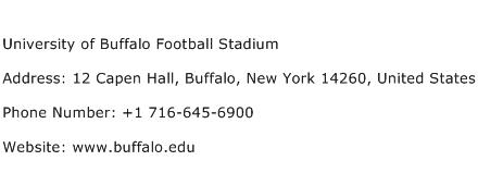 University of Buffalo Football Stadium Address Contact Number
