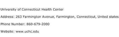 University of Connecticut Health Center Address Contact Number