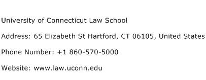 University of Connecticut Law School Address Contact Number