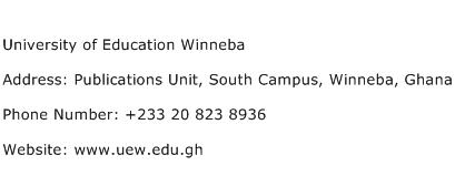 University of Education Winneba Address Contact Number