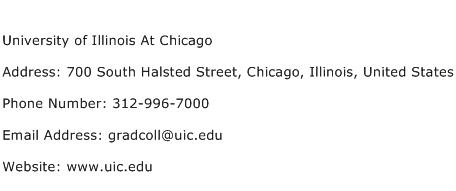 University of Illinois At Chicago Address Contact Number