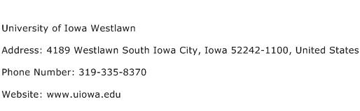 University of Iowa Westlawn Address Contact Number