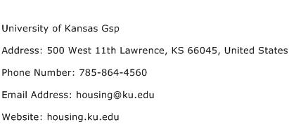 University of Kansas Gsp Address Contact Number