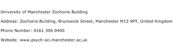 University of Manchester Zochonis Building Address Contact Number