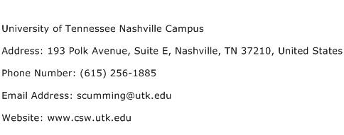 University of Tennessee Nashville Campus Address Contact Number