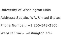 University of Washington Main Address Contact Number