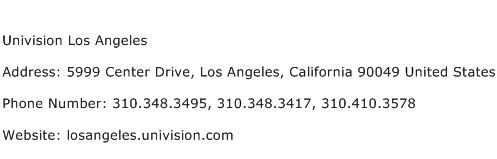 Univision Los Angeles Address Contact Number