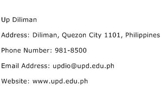 Up Diliman Address Contact Number