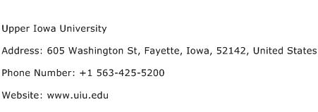 Upper Iowa University Address Contact Number