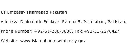 Us Embassy Islamabad Pakistan Address Contact Number